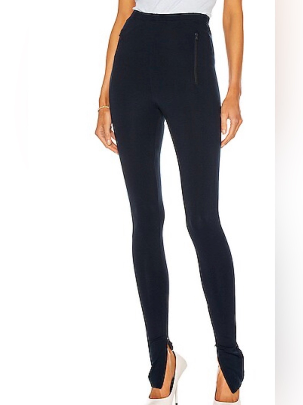 Wardrobe NYC Side Zip Legging In Navy Slim High-Waist Designer HTF Size Small